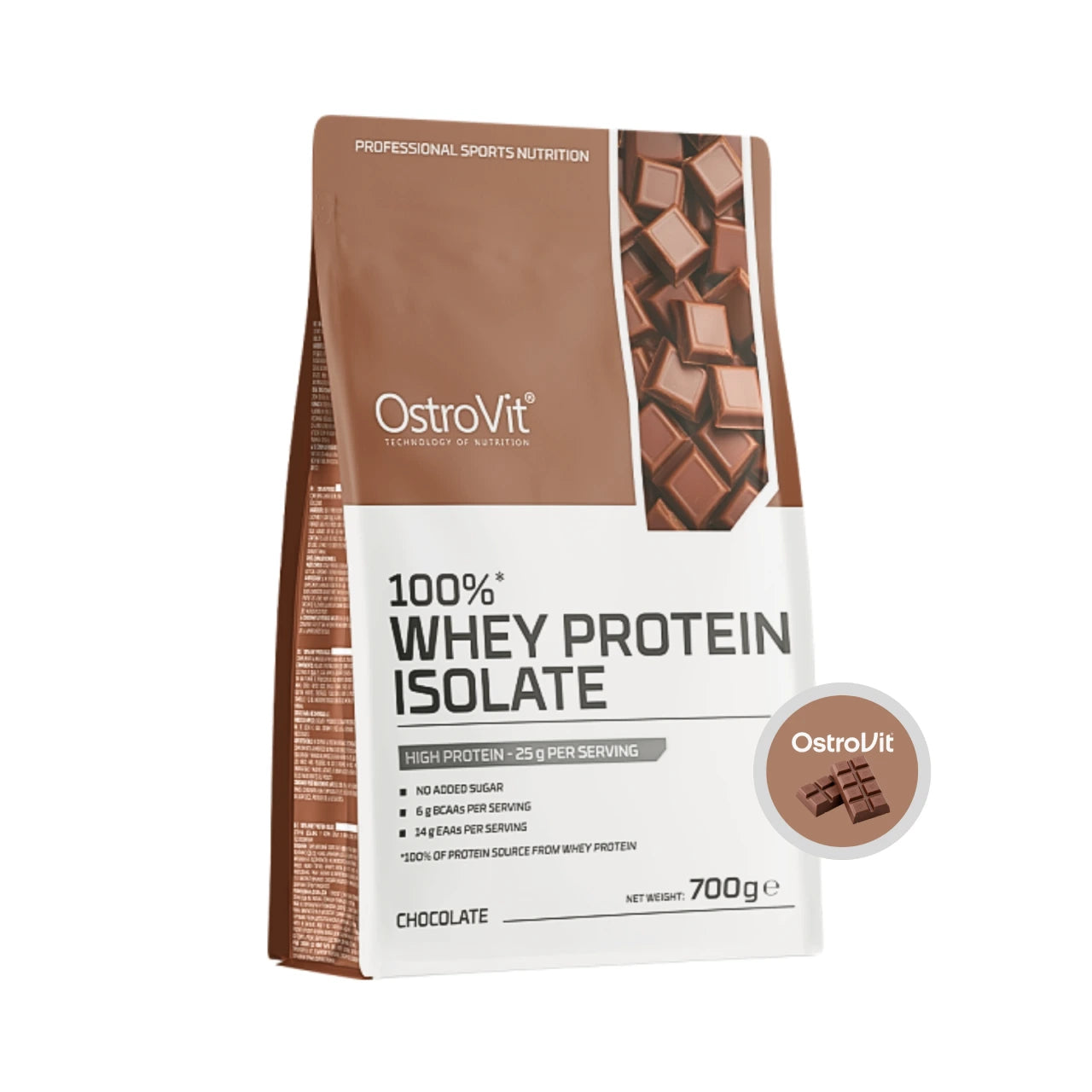 Proteína 100% Whey Isolate 700g Chocolate - OstroVit