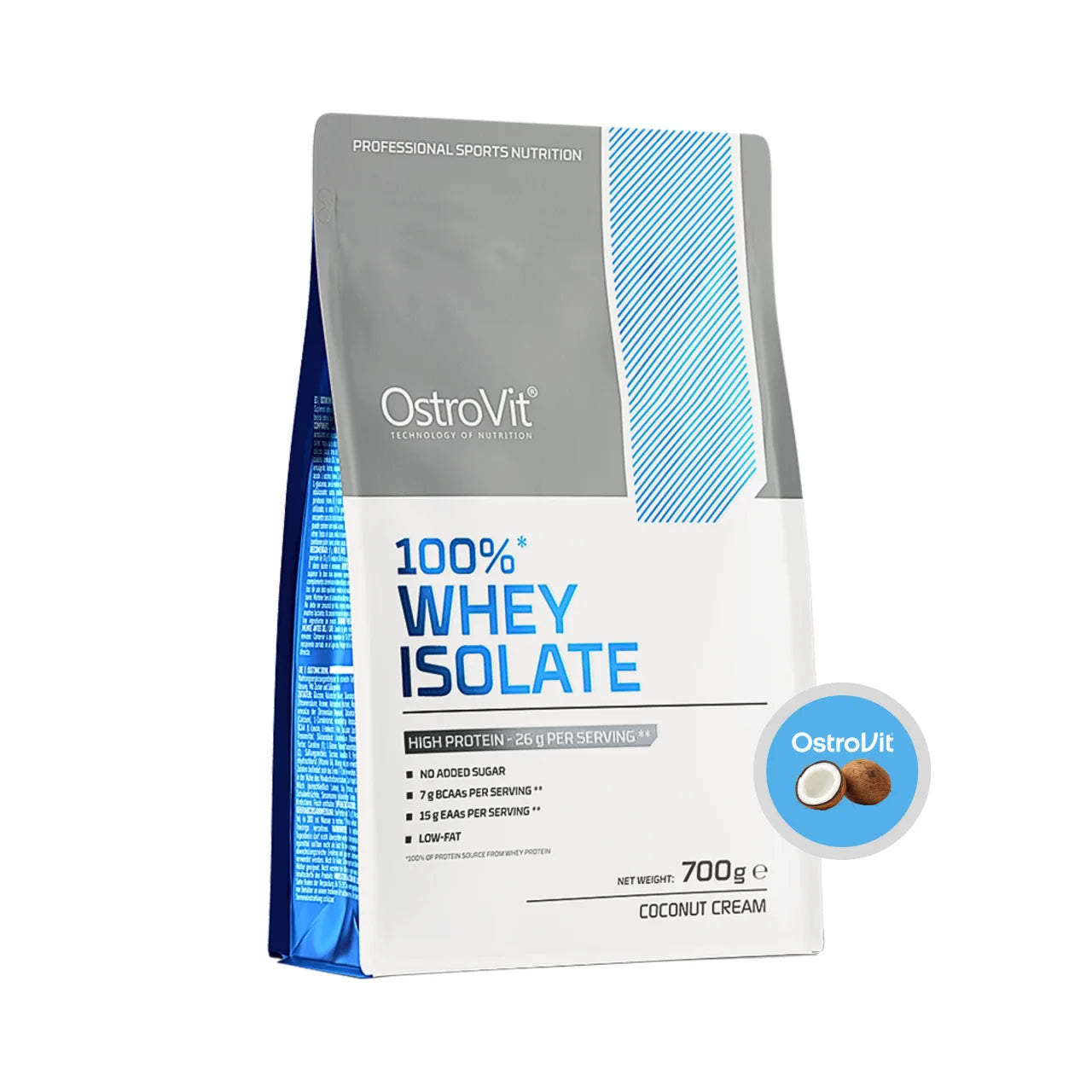 Proteína 100% Whey Isolate 700g Coconut Cream - OstroVit