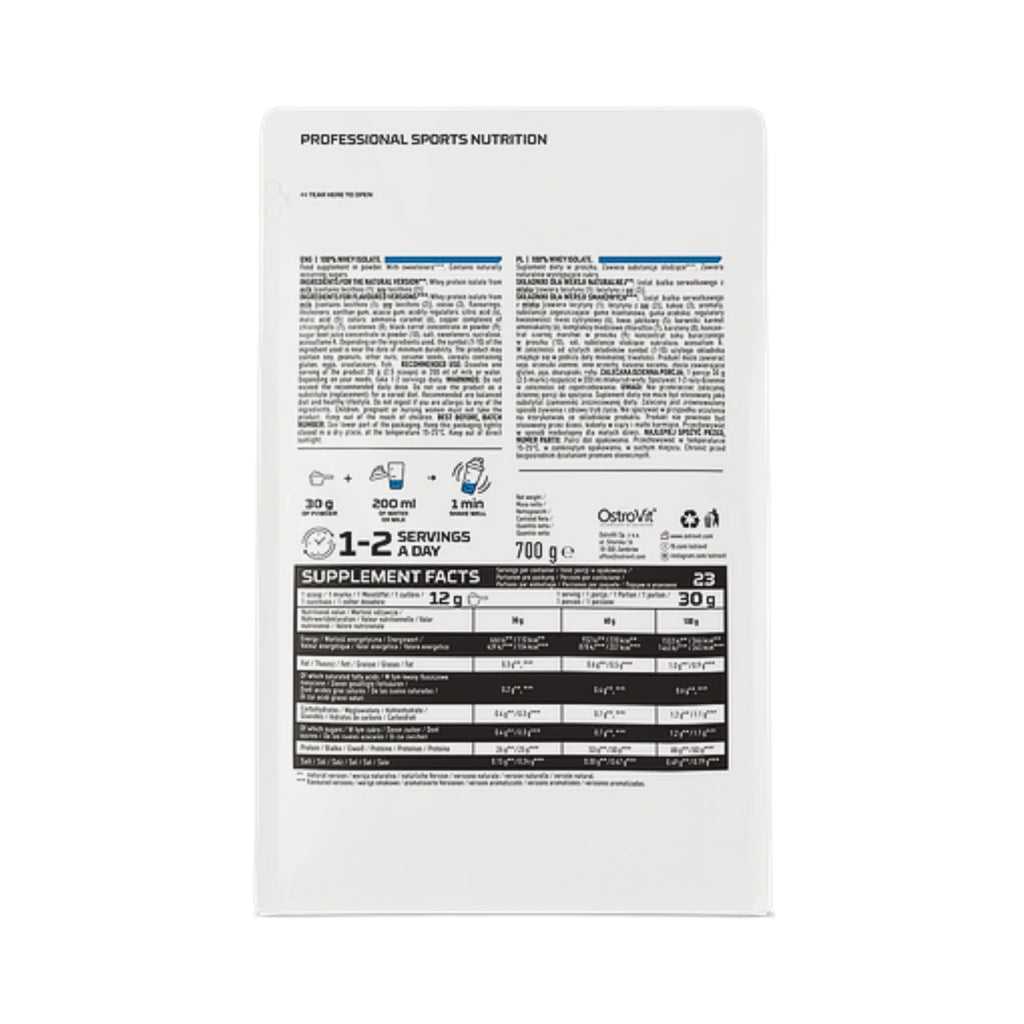 Proteína 100% Whey Isolate 700g Strawberry - OstroVit
