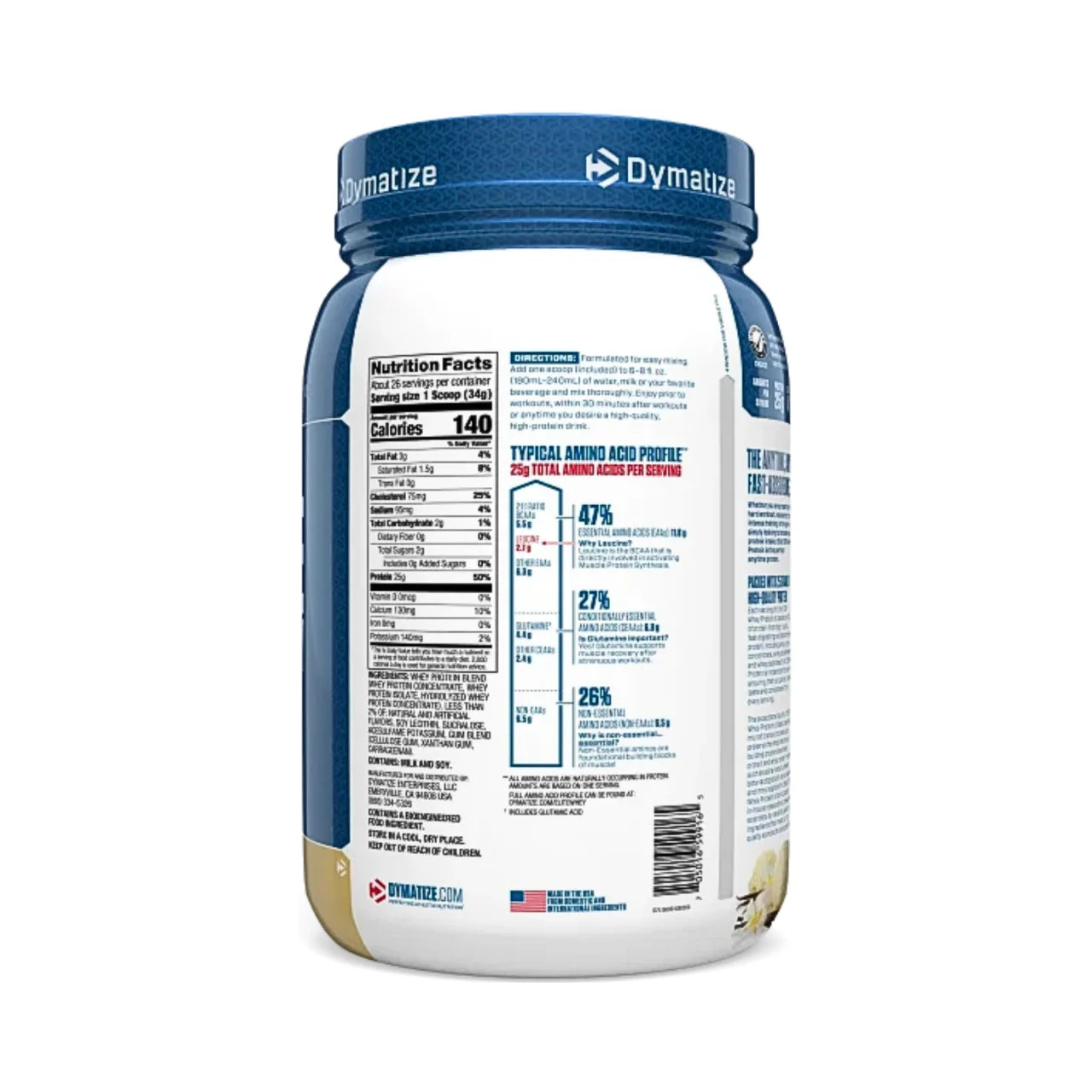 Proteína Elite 100% Whey 2 Lb (907g) Vainilla - Dymatize