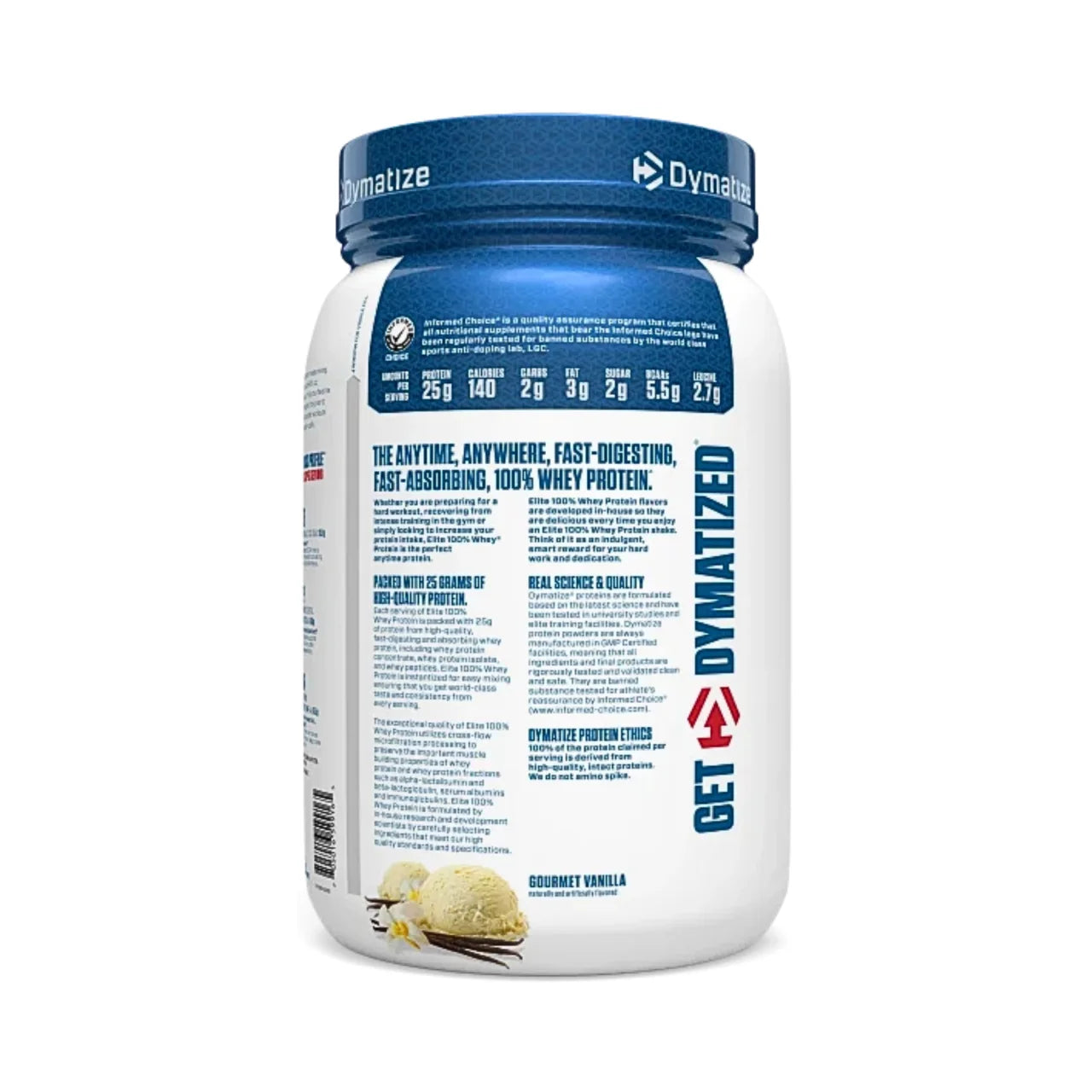 Proteína Elite 100% Whey 2 Lb (907g) Vainilla - Dymatize