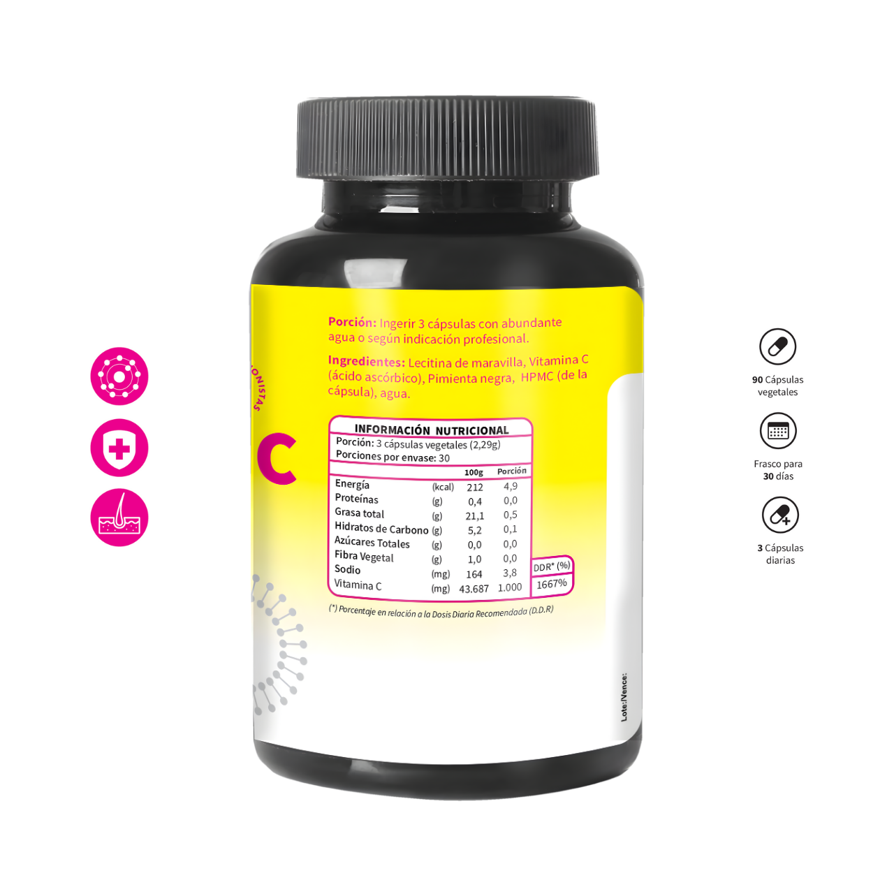 Vitamina C Liposomal 1000 mg 90 Cápsulas Vegetales