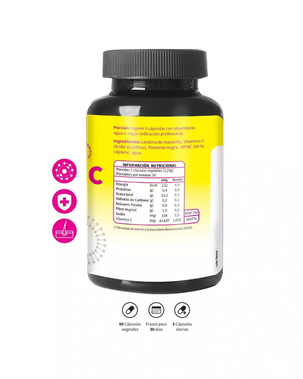 Vitamina C Liposomal 1000 mg 90 Cápsulas Vegetales