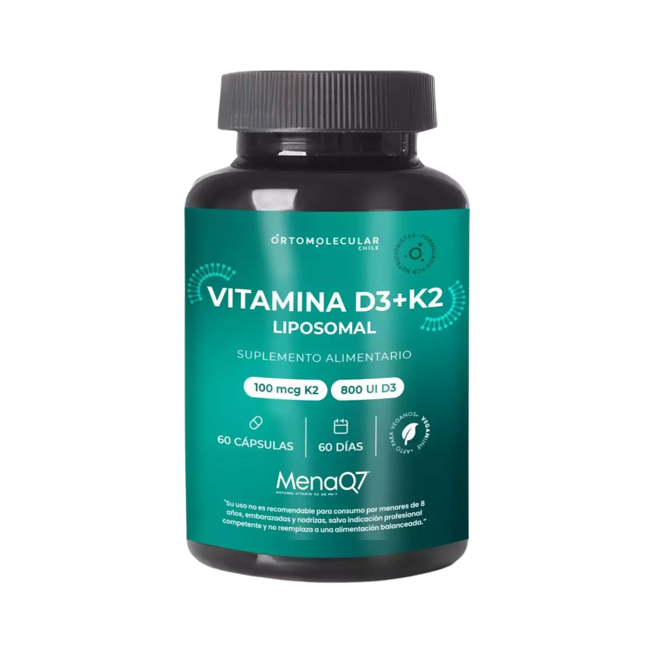 Vitamina D3+K2 MenaQ7 Liposomal 60 Cápsulas
