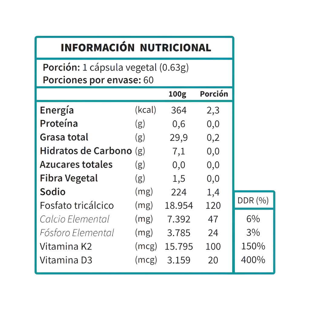 Vitamina D3+K2 MenaQ7 Liposomal 60 Cápsulas