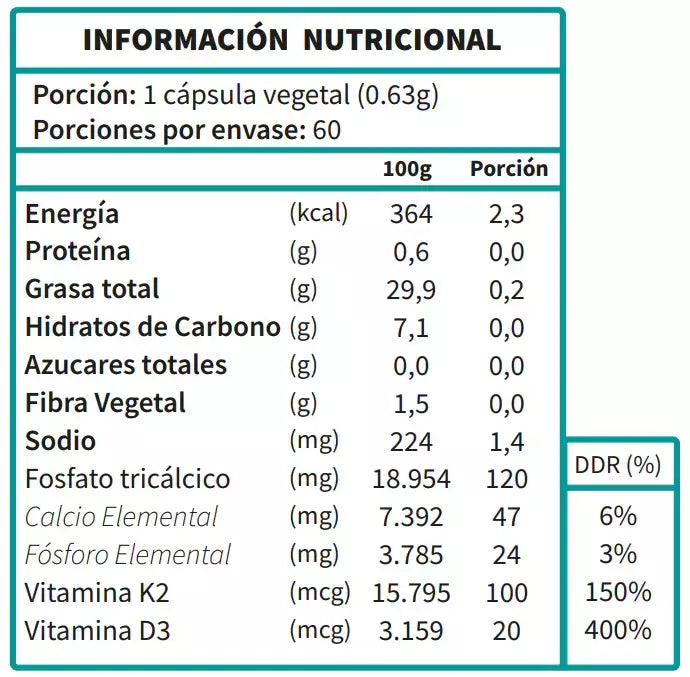 Vitamina D3+K2 MenaQ7 Liposomal 60 Cápsulas